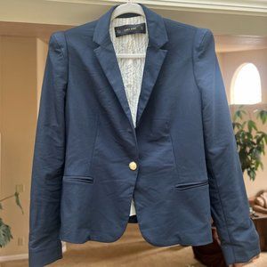 Zara Blazer Navy Blue Gold Buttons M